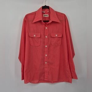 Vintage Masterbuilt Single Stitch Western Shirt Adult Large 1970's Hippie
